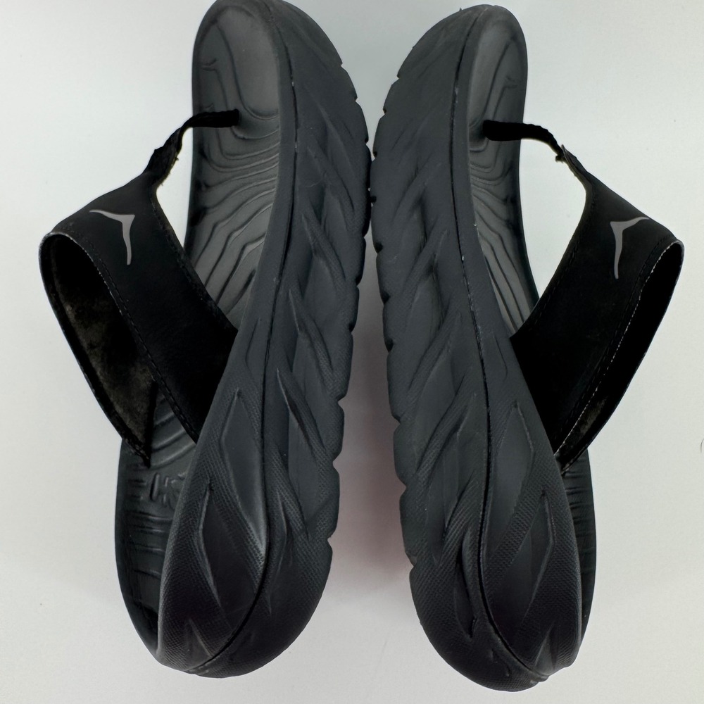 Hoka One One Ora Recovery Flip Women Size 7 Black Thong Platform Sandals - Picture 6 of 9